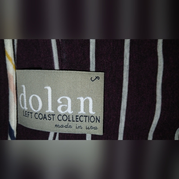 Dolan women's Large purple striped top peplum sleeves - Picture 4 of 6